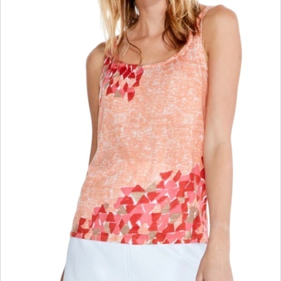 Nic + Zoe Orange Sunburst Sweater Tank Top Size XXL New - Picture 1 of 9